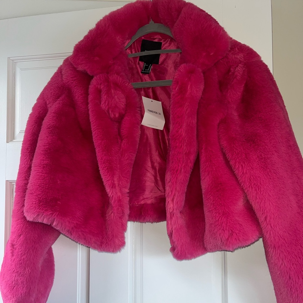 Forever 21 Pink Faux Fur Jacket
